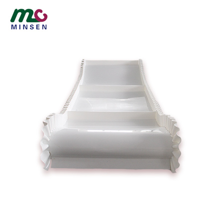 White PU skirt baffle conveyor belt