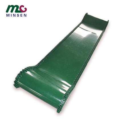 Green PVC skirt conveyor belt