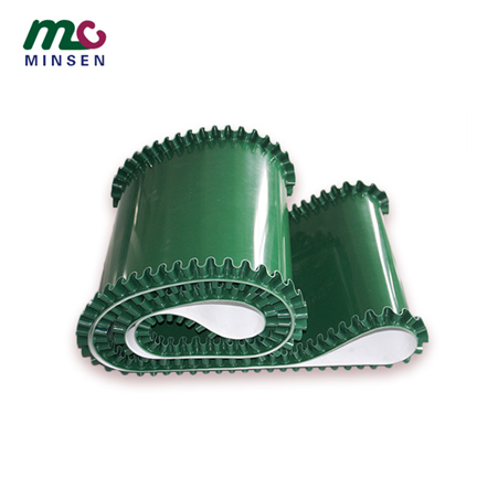 Green PVC skirt conveyor belt